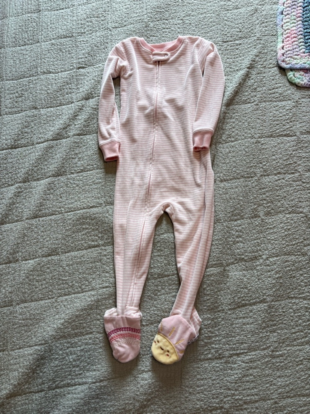 carter’s sun & rainbow velour footie for toddler